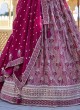 Rani Lehenga Choli In Silk With Sequins Embroidered Work